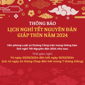 Thông báo nghỉ tết, vpls dương công